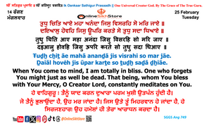 25 February - Tuesday - 14 Faggan - Hukamnama