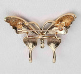 Vintage Look Gold Plated Stunning Butterfly Brooch Suit Coat Broach Pin B49M