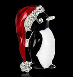 Vintage Look Silver Plated Diamante Linux Penguin Brooch Suit Coat Broach Pin U6