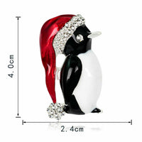 Vintage Look Silver Plated Diamante Linux Penguin Brooch Suit Coat Broach Pin U6