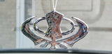 Extra LARGE Plastic Silver Tone Wide Khanda Punjabi Sikh Pendant Car Rear Mirror