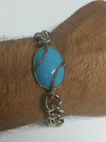 Stunning Steel SALMAN KHAN STYLE Movie Tubelight Bajrangi Turquoise Bracelet O