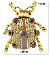 Vintage Look Gold Plated Red Beetle Brooch Suit Coat Broach Collar Pin B18 Gift