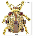 Vintage Look Gold Plated Red Beetle Brooch Suit Coat Broach Collar Pin B18 Gift