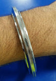 Stainless Steel Ridged Edge Sikh Singh is Bling Kada Khalsa Solid CHAKRI KARA