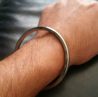 Stunning Stainless Steel BRASS Line Smooth Plain Sikh Singh Kaur KARA Bangle N5