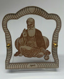 Sikh Guru Nanak Dev Ji Wood Carved Photo Portrait Sikh Lovely Desktop Stand F1