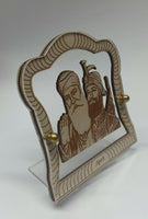 Sikh Guru Nanak Ji Gobind Singh Wood Carved Photo Portrait Sikh Desktop Stand F3