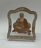 Sikh Guru Nanak Dev Ji Wood Carved Photo Portrait Sikh Lovely Desktop Stand F1