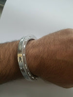 Stunning Silver Look ChunKY Aluminium Singh Kaur Kara Sikh Hindu Bracelet J14B