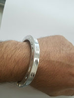 Stunning Silver Look ChunKY Aluminium Singh Kaur Kara Sikh Hindu Bracelet J14B