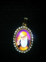 Large Gold Plated Sikh Hindu Religious Pendants - Guru Nanak Guru Gobind Khanda