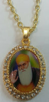 Large Gold Plated Sikh Hindu Religious Pendants - Guru Nanak Guru Gobind Khanda