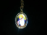 Large Gold Plated Sikh Hindu Religious Pendants - Guru Nanak Guru Gobind Khanda