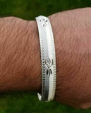 Silver Plated Laser Engraved Khanda Sikh Singh Kaur Khalsa Kara Bangle Kada A8