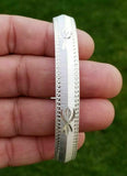 Silver Plated Laser Engraved Khanda Sikh Singh Kaur Khalsa Kara Bangle Kada A8