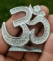 Stunning Hindu Punjabi Silver plated OM Legend Car Dashboard Desktop Stand UU15