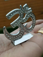 Stunning Hindu Punjabi Silver plated OM Legend Car Dashboard Desktop Stand UU15