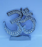 Stunning Hindu Punjabi Silver plated OM Legend Car Dashboard Desktop Stand UU15