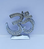 Stunning Hindu Punjabi Silver plated OM Legend Car Dashboard Desktop Stand UU15