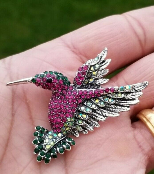 Hummingbird brooch in reticulated buy silver