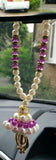 Gold plated punjabi sikh khanda stunning pendant car rear mirror beads hanger p