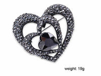 Black heart celebrity love brooch stunning vintage look retro style broach pin