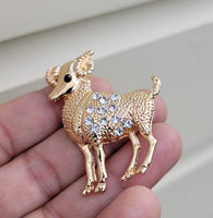 Aries brooch ram vintage look gold plated zodiac broach astrology luck pin k29