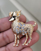 Aries brooch ram vintage look gold plated zodiac broach astrology luck pin k29