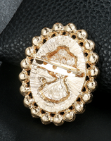 Jubilee Queen Brooch Vintage Look Cameo Beauty Broach Gold Plated Lady Pin K33