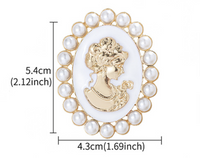 Jubilee Queen Brooch Vintage Look Cameo Beauty Broach Gold Plated Lady Pin K33