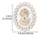 Jubilee Queen Brooch Vintage Look Cameo Beauty Broach Gold Plated Lady Pin K33