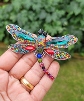 Dragonfly Brooch Vintage Look Queen Broach Gold Silver Plated Celebrity Pin K43