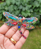 Dragonfly Brooch Vintage Look Queen Broach Gold Silver Plated Celebrity Pin K43