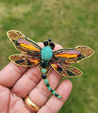 Dragonfly Brooch Vintage Look Queen Broach Gold Silver Plated Celebrity Pin K43