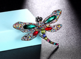 Dragonfly Brooch Vintage Look Queen Broach Gold Silver Plated Celebrity Pin K43