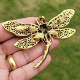 Dragonfly Brooch Vintage Look Queen Broach Gold Silver Plated Celebrity Pin K43