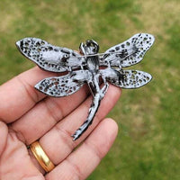 Dragonfly Brooch Vintage Look Queen Broach Gold Silver Plated Celebrity Pin K43