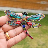 Dragonfly Brooch Vintage Look Queen Broach Gold Silver Plated Celebrity Pin K43