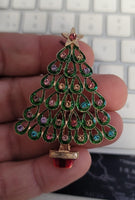 Avocado Tree Brooch XMas Vintage look Gold plated broach Celebrity Queen pin i19