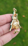 Christmas Tree Brooch Gold Green White Plated Broach Celebrity Queen PIN i17 New