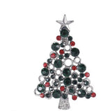 Vintage look stunning diamonte silver plated christmas tree brooch cake pin jjj1