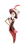 Pretty woman vintage look silver plated retro lady celebrity brooch broach pin j19