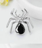 Vintage look silver plated spider brooch suit coat broach lapel pin collar ggg73