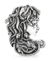 Gold or silver plated snakes head medusa lady celebrity brooch broach pin k17