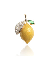 Valentine lemon brooch vintage look celebrity broach gold plated pin ggg89