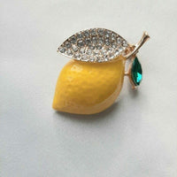 Valentine lemon brooch vintage look celebrity broach gold plated pin ggg89