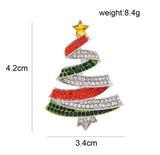 Vintage look stunning diamonte silver plated christmas tree brooch cake pin jjj3