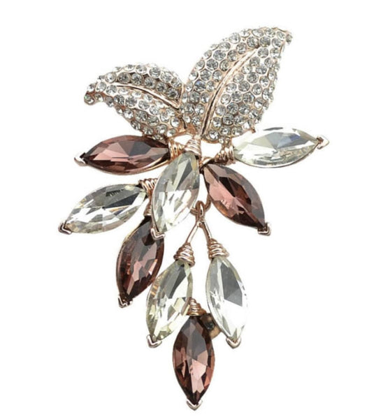 Flower cluster brooch vintage look celebrity designer gold silver plated pin g69