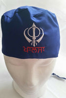 Sikh punjabi blue kids infants baby patka pathka khanda bandana head wrap gear